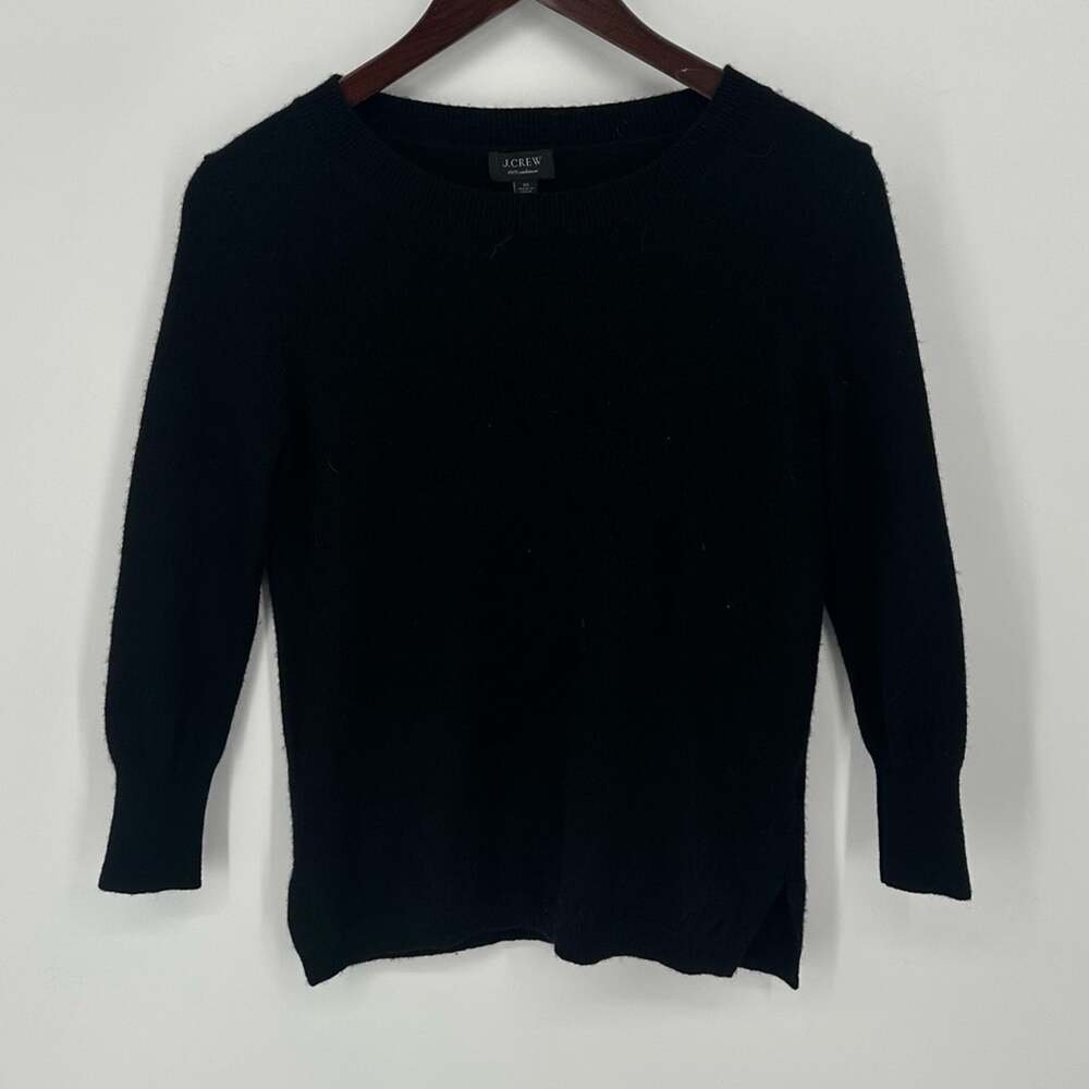 J.Crew Three-quarter Sleeve Everyday
Cashmere Crewneck Sweater Size XS Black